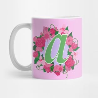 Monogram A, Personalized Floral Initial Mug